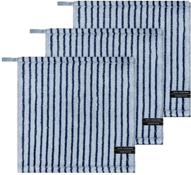 호텔컬렉션 송월 스트라이프 앤 솔리드 34 고리 핸드타월, 하늘, 3개