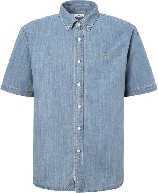 헤지스 남성용 데님 반팔 셔츠