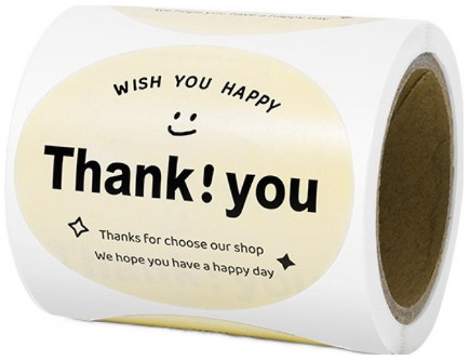 길그리 단색 땡큐 롤스티커 120p, 03 타원버터, 1개