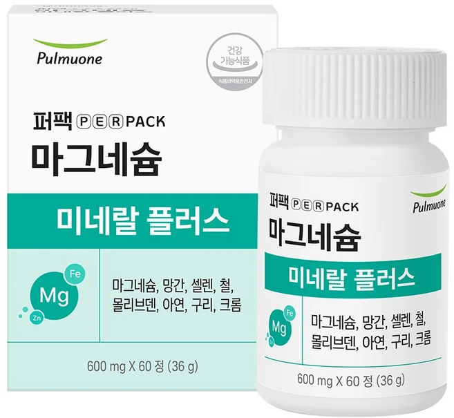 퍼팩 풀무원 마그네슘 미네랄 플러스 36g, 1개, 60정 - 쿠팡