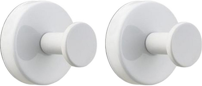 셀리빙 욕실 샤워볼걸이 스텐 흡착식 후크, 화이트, 2개