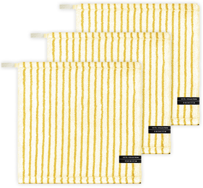 호텔컬렉션 송월 스트라이프 앤 솔리드 34 고리 핸드타월, 베이지, 3개