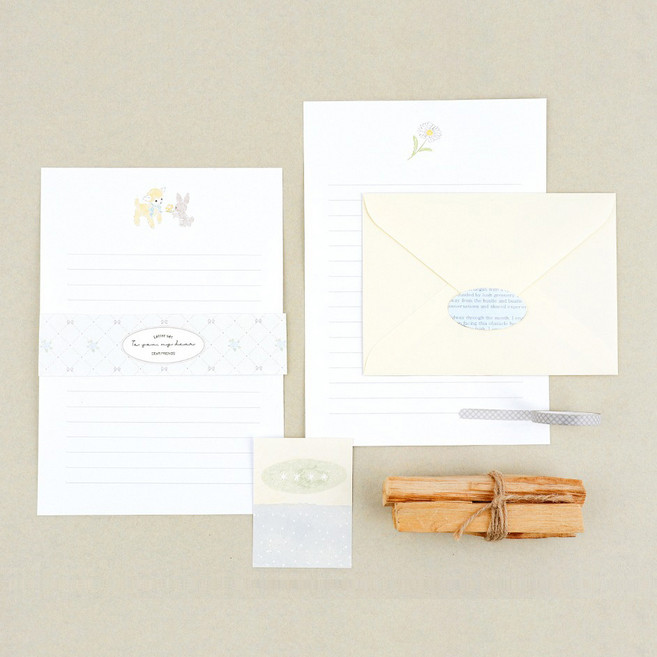 대시앤도트 투 유 마이 디어 레터 편지지 4p + 봉투 2p 세트, 02디어 프렌즈, 1세트