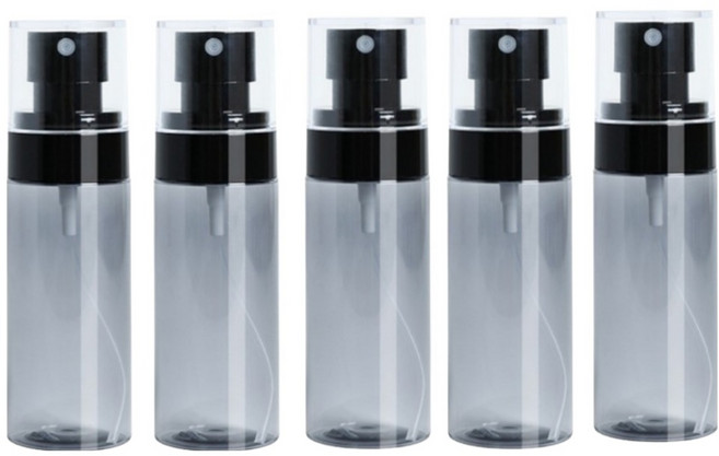 갠지라이프 분무기 소분용기 공병 60ml, 5개, 투명블랙