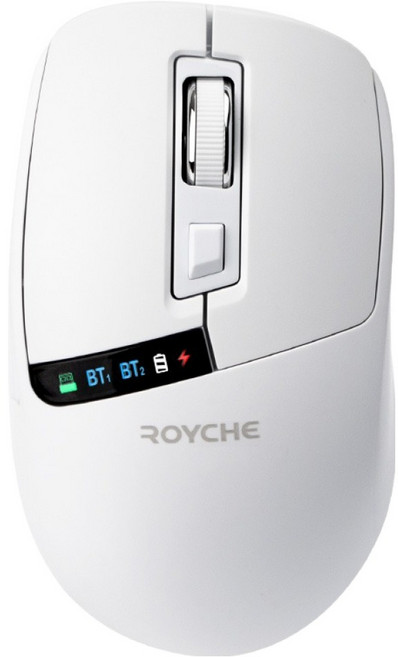 로이체 충전식 저소음 멀티페어링 블루투스 무선 마우스 RX-710TR, 화이트