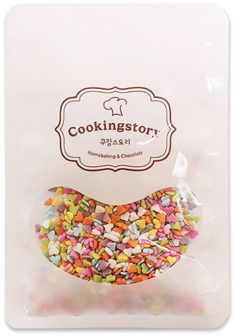 쿠킹스토리 스프링클 파스텔하트 셰이프 미니하트, 1개, 100g
