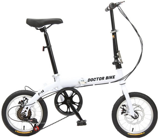 닥터바이크 6단 접이식 미니벨로 자전거 F-14, 화이트, 94cm, 1개