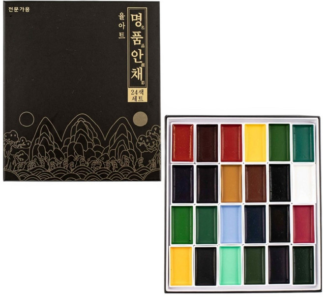 율아트 안채 분채 전문가용 민화물감 세트, 310g, 24색