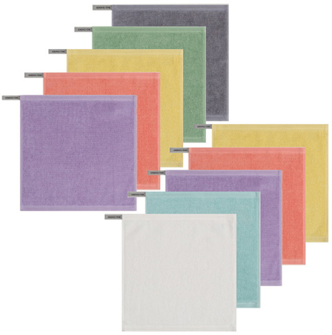 송월타월 30수 컬러풀링 고리 핸드타월 10p, 혼합색상, 1세트