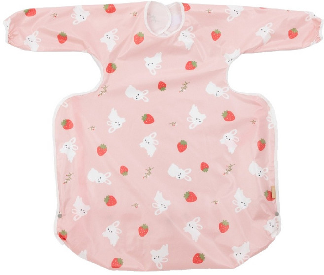 베이비클로 유아용 식탁일체형 자기주도 턱받이 긴팔 일반형, 토끼핑크, 1개입, 1개