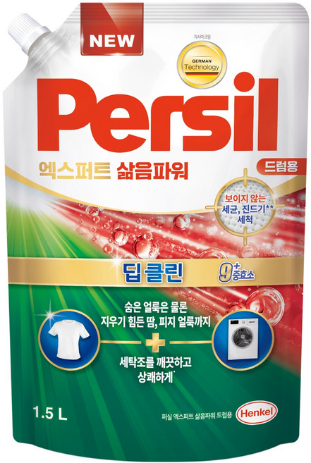 퍼실 엑스퍼트 삶음파워 드럼용 액상세제 리필, 1.5L, 1개입, 1개