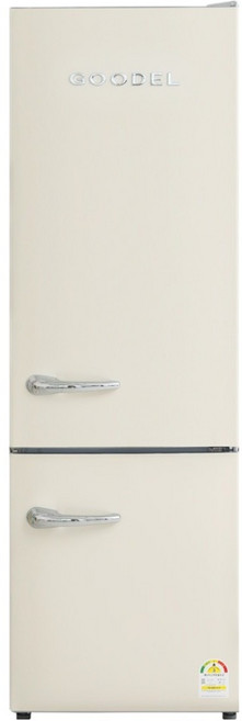 구델 간냉식 레트로 콤비 235.1L 2도어 냉장고 방문설치, RGC24CNA