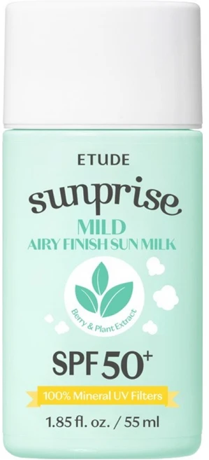에뛰드 선프라이즈 마일드 에어리 피니쉬 선밀크 SPF50+ PA++++, 55ml, 1개 - 쿠팡