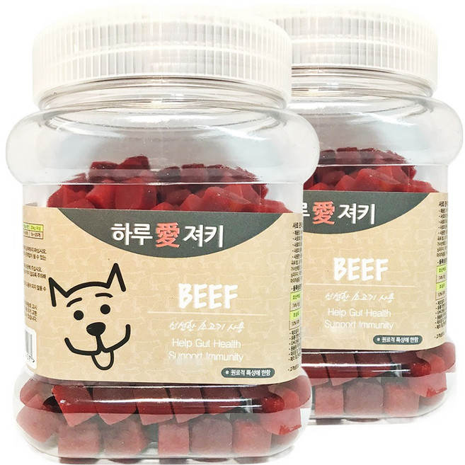 하루애 강아지 져키, 소고기, 400g, 2개