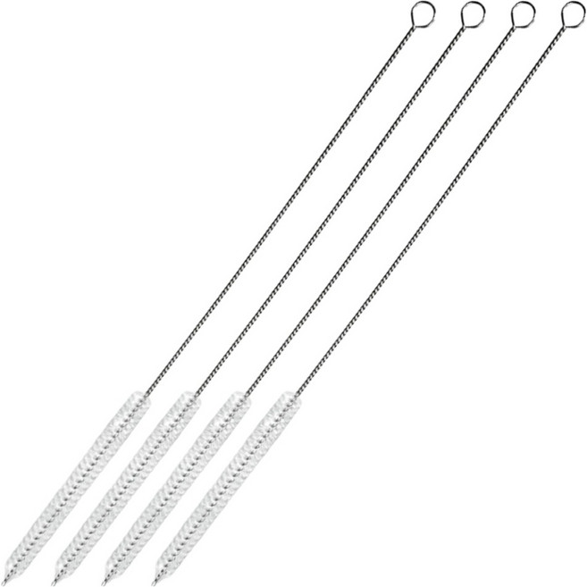 모나홈 텀블러전용 간편 롱 스텐 빨대세척솔 30cm, 4개, 화이트