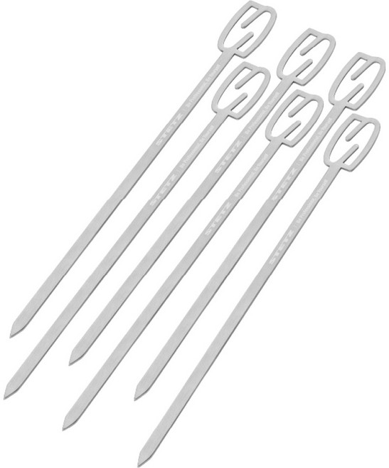 스테츠 스텐 꼬치 바베큐 그릴 캠핑용, 실버, 6개