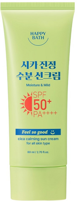 해피바스 필쏘굿 시카진정 수분 선크림 SPF50+ PA++++, 1개, 80ml