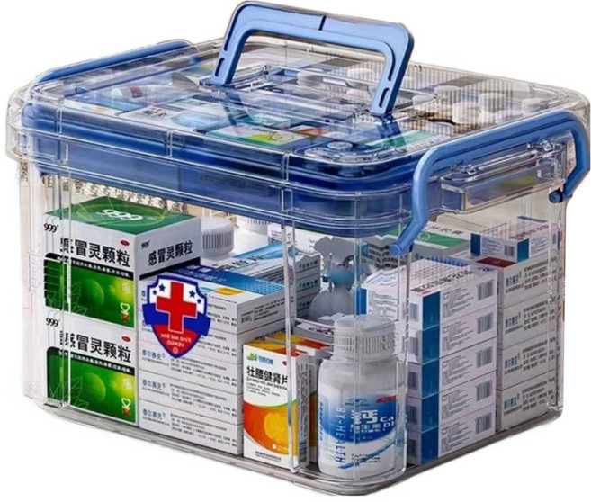 그뤠잇라이프 스마트 정리 구급함 블루 대형, 1개
