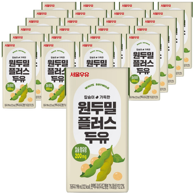 Seoul Milk 首爾牛奶 原豆研磨Plus豆漿, 190ml, 24個