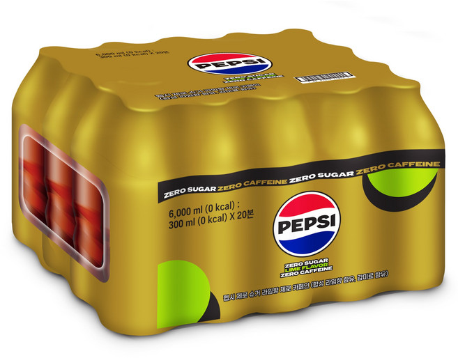 펩시 제로슈거 라임향 제로카페인 무라벨, 300ml, 20개