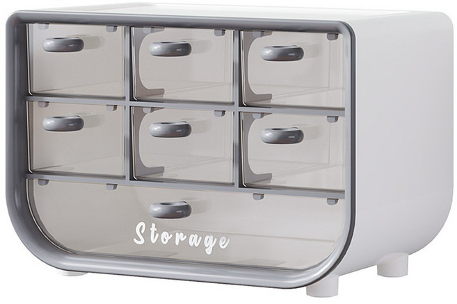 코코로이 다기능 7분할 수납함, 그레이, 3단