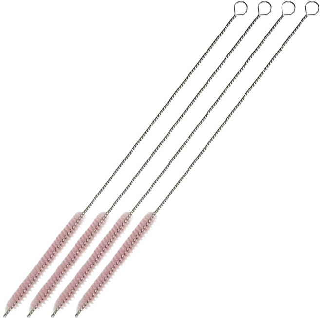 모나홈 텀블러전용 간편 롱 스텐 빨대세척솔 30cm, 4개, 핑크