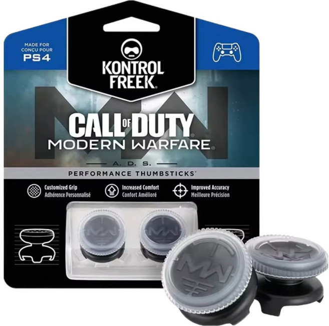 컨트롤프릭 PS5 플스5 XBOX 듀얼센스 게임패트 컨트롤러 키높이 스틱 캡 커버 필템 2p, 콜옵 MW 투명, 1개