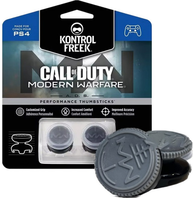 컨트롤프릭 PS5 플스5 XBOX 듀얼센스 게임패트 컨트롤러 키높이 스틱 캡 커버 필템 2p, 콜옵 MW 그레이, 1개