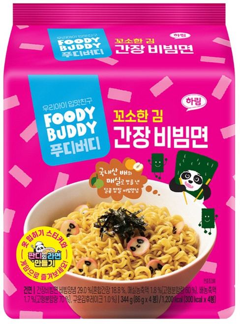 푸디버디 간장 비빔면 86g, 4개