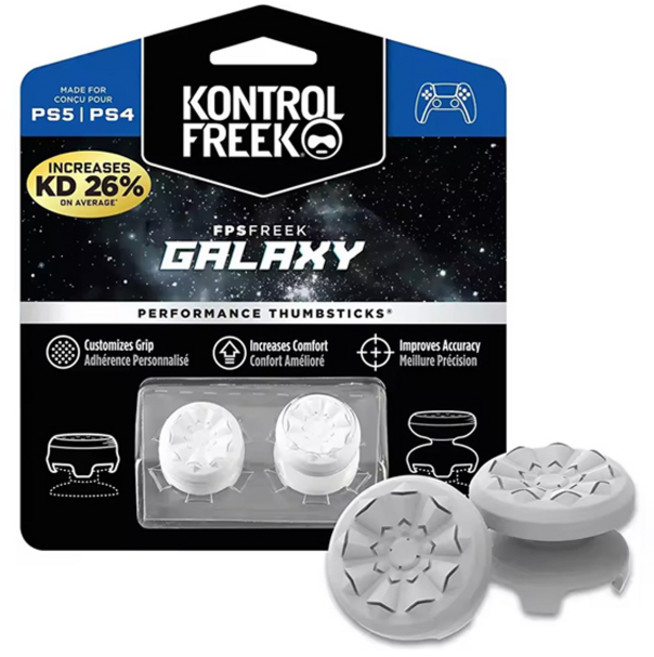 컨트롤프릭 PS5 플스5 XBOX 듀얼센스 게임패트 컨트롤러 키높이 스틱 캡 커버 필템 2p, 갤럭시 화이트, 1개