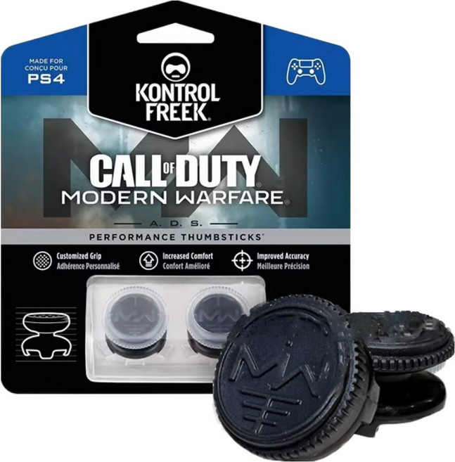 컨트롤프릭 PS5 플스5 XBOX 듀얼센스 게임패트 컨트롤러 키높이 스틱 캡 커버 필템 2p, 콜옵 MW 블랙, 1개