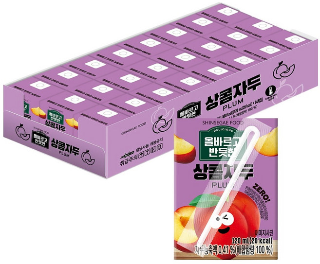 SHINSEGAE FOOD 正直清香西梅汁, 24個, 120ml