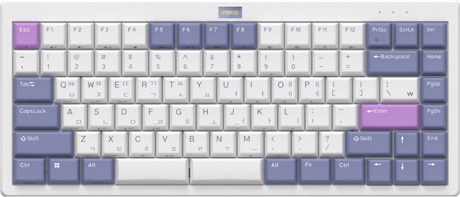 앱코 8K 로우 프로파일 슬림 유무선 텐키리스 키보드 35g, LKN84BT, 화이트, 무접점