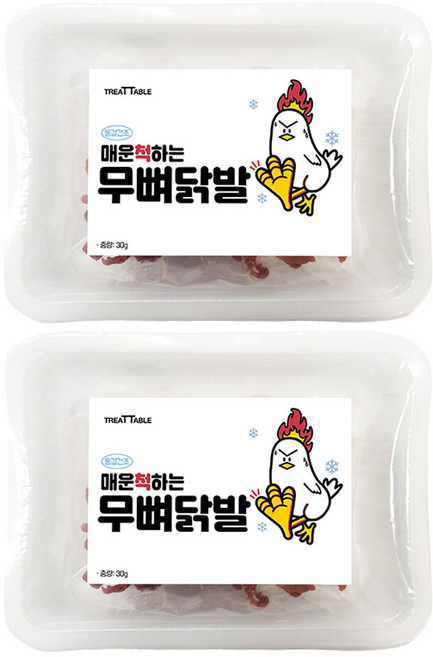 트릿테이블 강아지 매운척 무뼈, 30g, 2개, 닭발