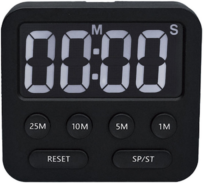 hillo 이지 큰화면 디지털 원터치 쿠킹 타이머, 1개, 블랙