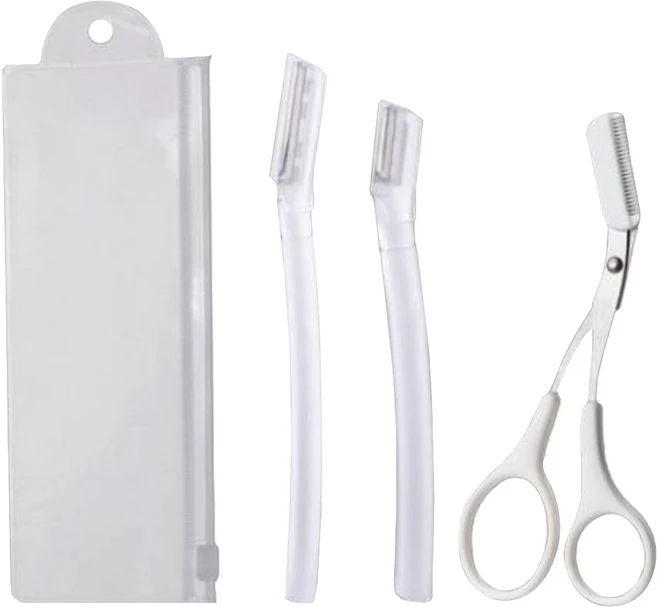 아늑공간 눈썹칼 눈썹가위 세트, 1세트, 투명 - 쿠팡