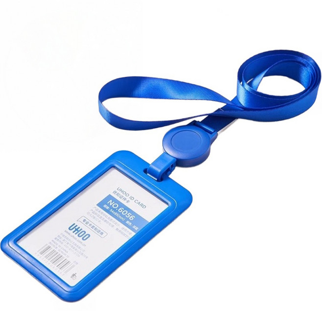 엠페니 릴홀더 사원증 케이스 목걸이, 블루, 1개