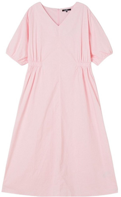 랩 여성용 통기성 허리밴딩 브이넥 면 롱원피스 AR2WOM20