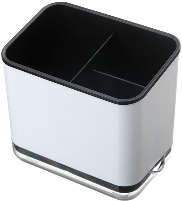 ADUNE 물빠짐 3구 수저통, 블랙, 1개