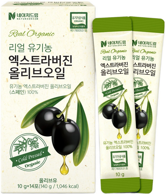 네이처드림 리얼 유기농 엑스트라버진 올리브오일 14p, 140g, 1개