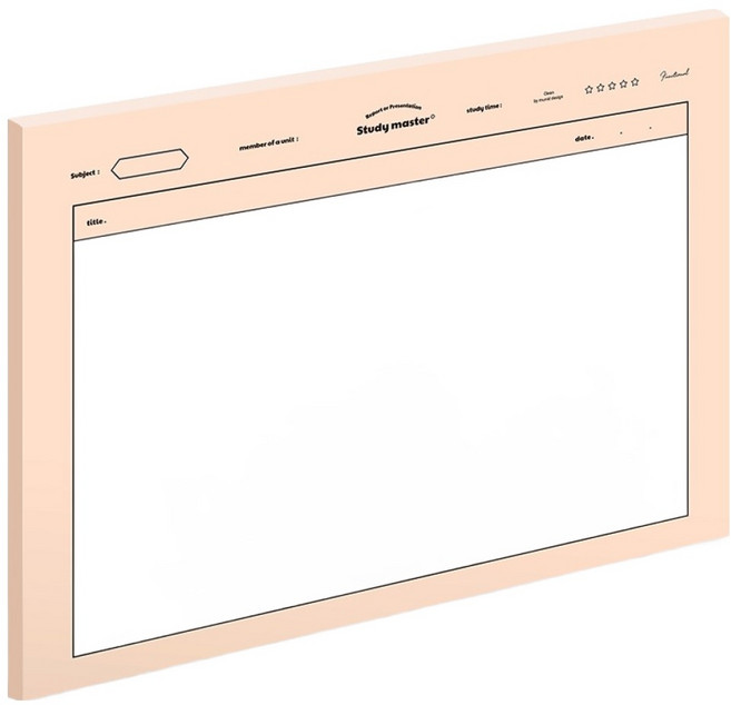뮤니드 서브젝트 가로 무지 노트패드 B5, 피치, 1개, 50매