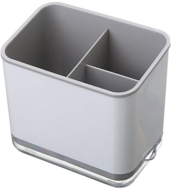 ADUNE 물빠짐 3구 수저통, 그레이, 1개