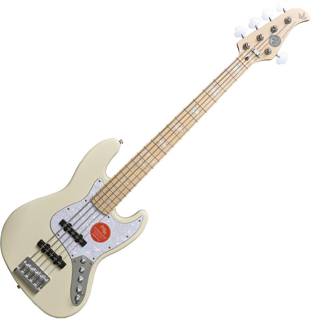 고퍼우드 J Classic 6 5현 베이스 기타, Floral White + Maple Fretboard WHITE6015B, 1개