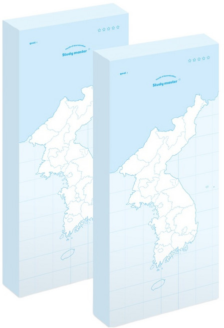 뮤니드 한반도지도 핸디 메모패드, 블루, 80매, 2개