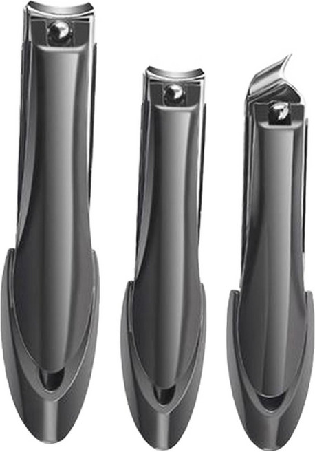 셀리빙 튀지않는 손톱깎이 3종 세트, 1세트, 블랙