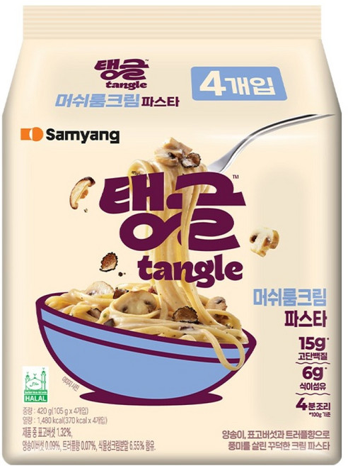tangle 머쉬룸 크림파스타 105g, 4개