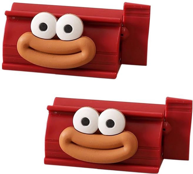 원이네 스탠딩 만능 치약 짜개 디스펜서, 2개, 레드