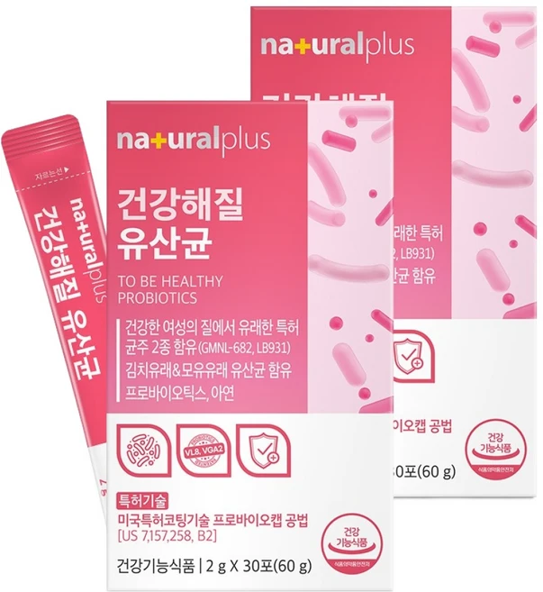 내츄럴플러스 건강해질 유산균 30p, 60g, 2개 - 쿠팡