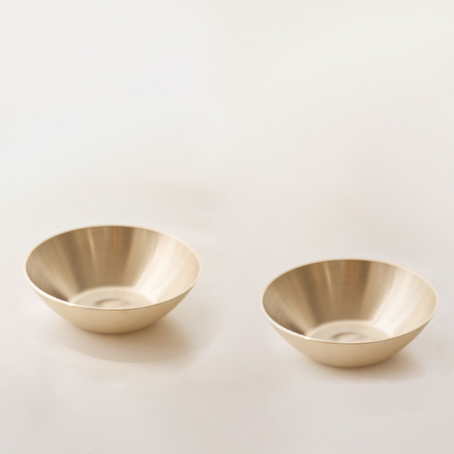 놋향 방짜유기 오목접시, 골드, 2개