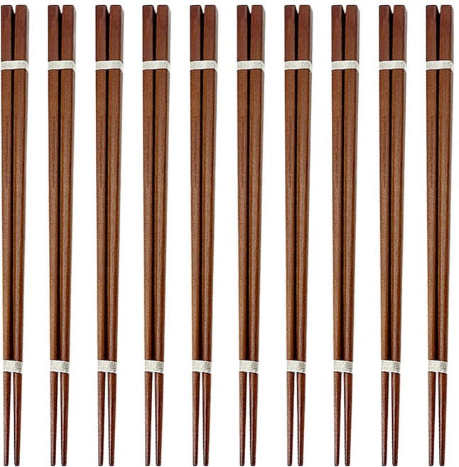 영수산업카멜 원목 옻칠 장미목 나무 젓가락 세트, 단품, 10세트